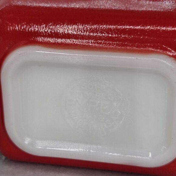 Vintage Pyrex 501-B Refrigerator Dish Lot 3 Red Brown 1.5 Cup Made USA Opal - Picture 9 of 10
